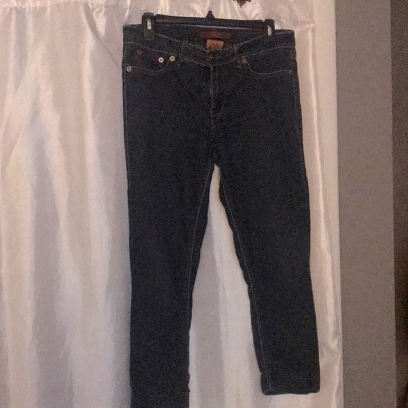 Cuffed Blue Skinny Jeans by Domaine - Picture 1 of 10